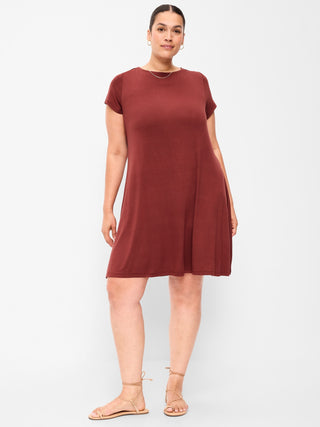 Short-Sleeve Mini Swing Dress.