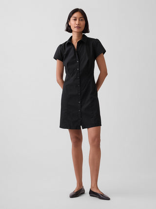 Empire-Waist Mini Shirtdress.