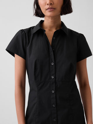 Empire-Waist Mini Shirtdress.