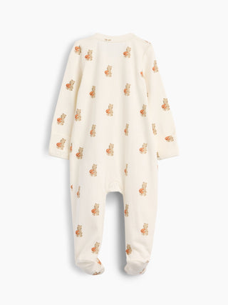 Baby Organic Cotton Print Footed One-Piece.