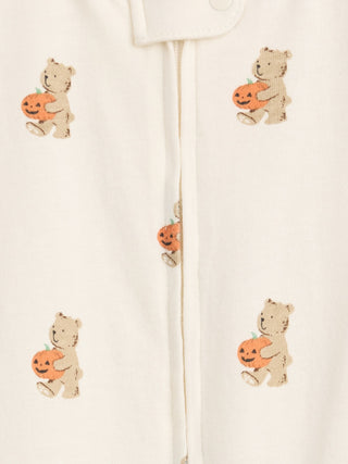 Baby Organic Cotton Print Footed One-Piece.
