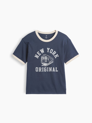 Camiseta Infantil Con Estampado De Ringer Relaxed New York.