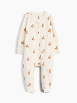 Baby Organic Cotton Print Footed One-Piece.