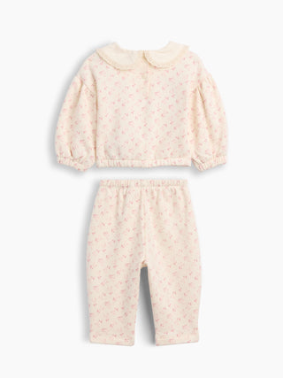 Baby VintageSoft Lace-Collar Sweat Set.