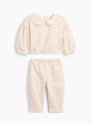 Baby VintageSoft Lace-Collar Sweat Set.