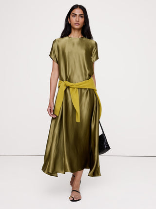 Aurelia Italian Satin Trapeze Dress.