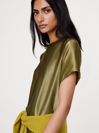 Aurelia Italian Satin Trapeze Dress.