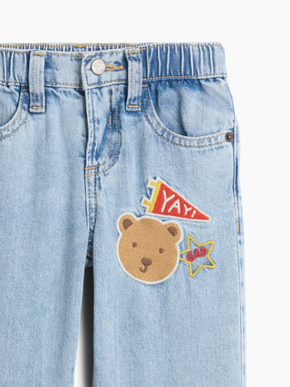 Vaqueros Rectos Originales Con Osito Brannan De BabyGap.