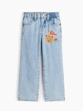 Vaqueros Rectos Originales Con Osito Brannan De BabyGap.