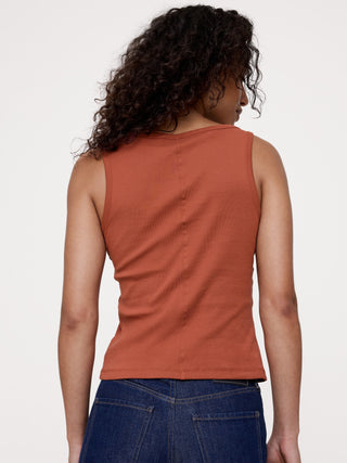 Camiseta Ajustada sin Mangas de Algodón