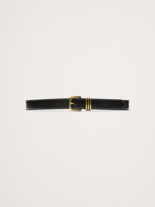 Western Leather Belt with Contrast Stitching.