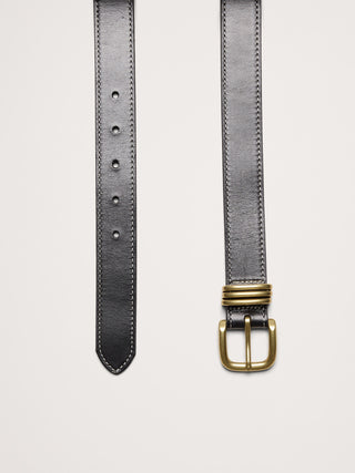 Western Leather Belt with Contrast Stitching.