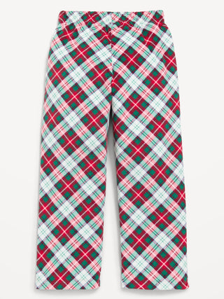 Pantalón de pijama unisex de microforro polar a cuadros para niños.