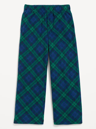 Pantalón de pijama unisex de microforro polar a cuadros para niños.