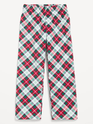 Pantalón de pijama unisex de microforro polar a cuadros para niños.