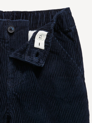 Pantalones de pana ajustados de cintura elástica para niños pequeños.
