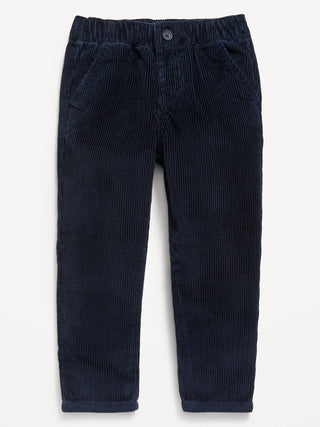 Pantalones de pana ajustados de cintura elástica para niños pequeños.