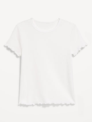 Fitted Waffle-Knit Cropped T-Shirt.