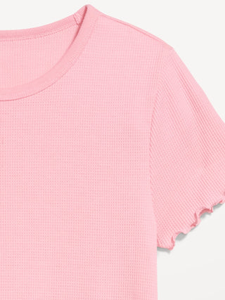 Camiseta Cuello Redondo con Borde Ondulado
