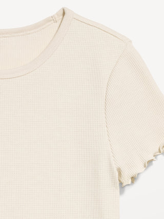 Camiseta Cuello Redondo con Borde Ondulado