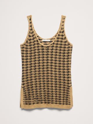 Túnica estilo suéter con cuello redondo de algodón costero.