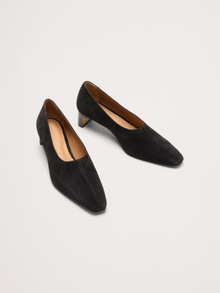 Italian Suede Court Heel.