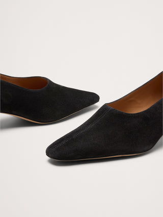 Italian Suede Court Heel.