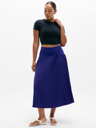 Featherweight Plissé Midi Skirt.