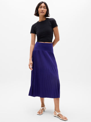 Featherweight Plissé Midi Skirt.