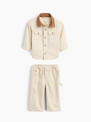 Conjunto de camisa con bolsillo para bebé.