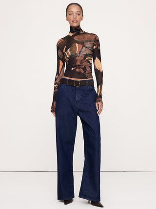 Mesh Turtleneck Top.