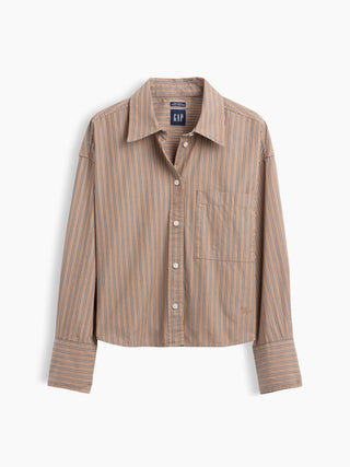 Organic Cotton Poplin Oversized Crop Shirt.
