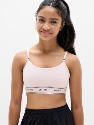 Sostén ajustable Athleta Girl High Speed Logo.