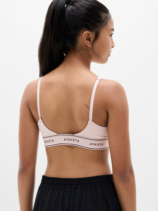 Sostén ajustable Athleta Girl High Speed Logo.