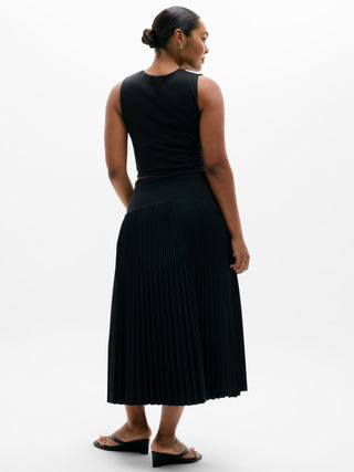 Featherweight Plissé Midi Skirt.
