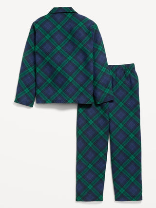 Conjunto de pantalón de pijama unisex de franela estampado para niños.