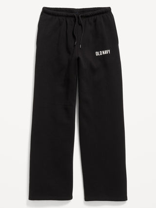 High-Waisted Logo Graphic Wide-Leg Sweatpants for Girls.