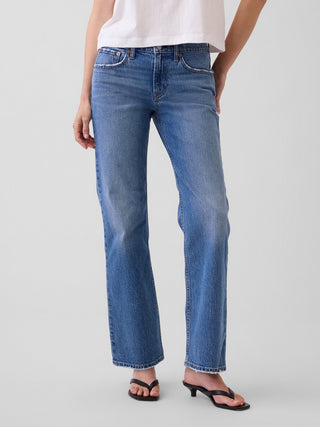 Jeans rectos de corte relajado y tiro medio.