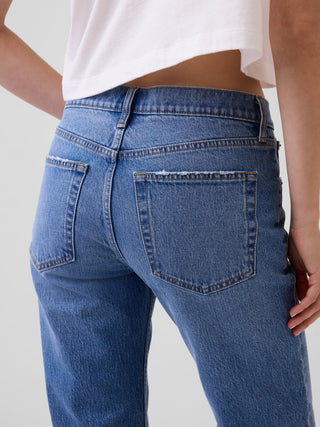 Jeans rectos de corte relajado y tiro medio.