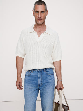Cotton Zig-Zag Sweater Polo.