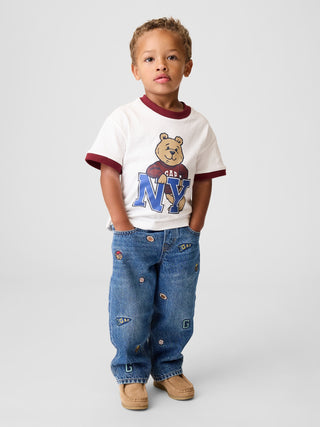 Baby & Toddler Embroidered Pull-On Baggy Jeans.