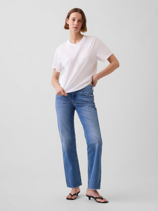 Jeans rectos de corte relajado y tiro medio.