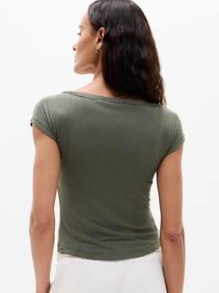 Perfect Rib Boatneck Tee.