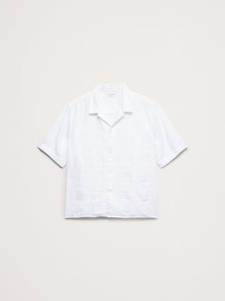 Relaxed-Fit Embroidered Linen Resort Shirt.