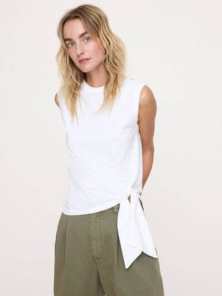 Vintage Cotton Tie-Hem Tank.