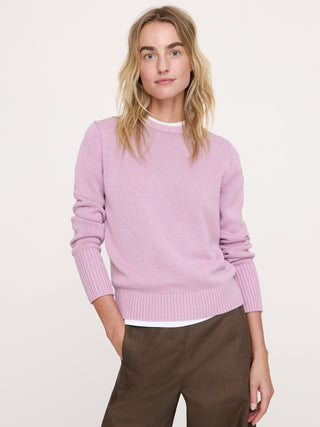 Larkspur Cotton-Silk Crew-Neck Sweater.
