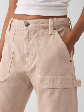 Mid Rise Barrel Utility Ankle Pants.