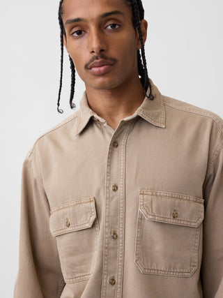 UltraSoft Denim Relaxed Utility Shirt.