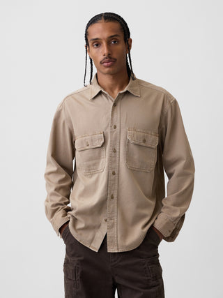UltraSoft Denim Relaxed Utility Shirt.