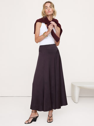Stretch-Satin Maxi Skirt.